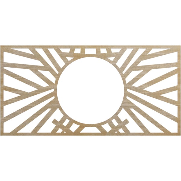 Ekena Millwork Hoover Wood Fretwork Pierced Ceiling Medallion, Hickory, 36"W x 18"H x 13 3/8"ID x 1/4"T CMWP36X18X0250HOHI - main